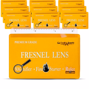 Fresnel Lens 4X Magnifier Pocket Wallet Credit Card Size • Ruler - Unbreakable Plastic (10 Pack Ruler/Magnifier - Yellow) - Image 3