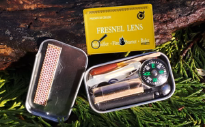 10 pk Premium Grade Fresnel Lens 4X Magnifier Orange Pouch Pocket Wallet Credit Card Size Solar Fire Starter Ruler